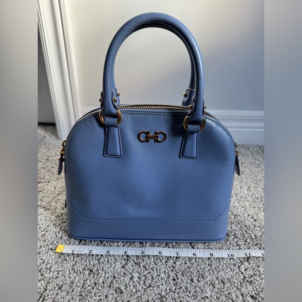 ❗️SOLD ❗️Salvatore Ferragamo Blue Saffiano Leather Darina Satchel